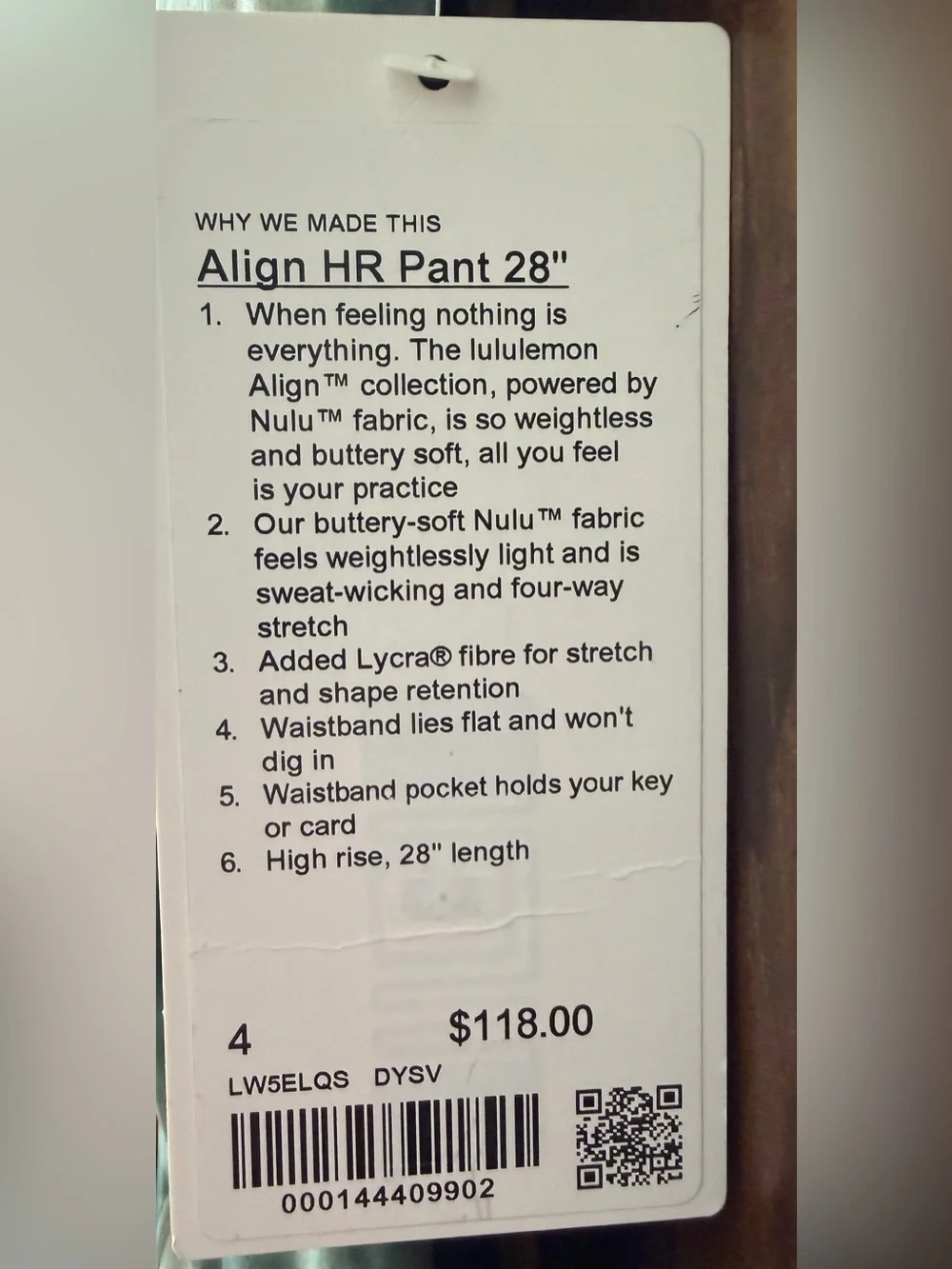 Lululemon Align High-Rise Pant 28